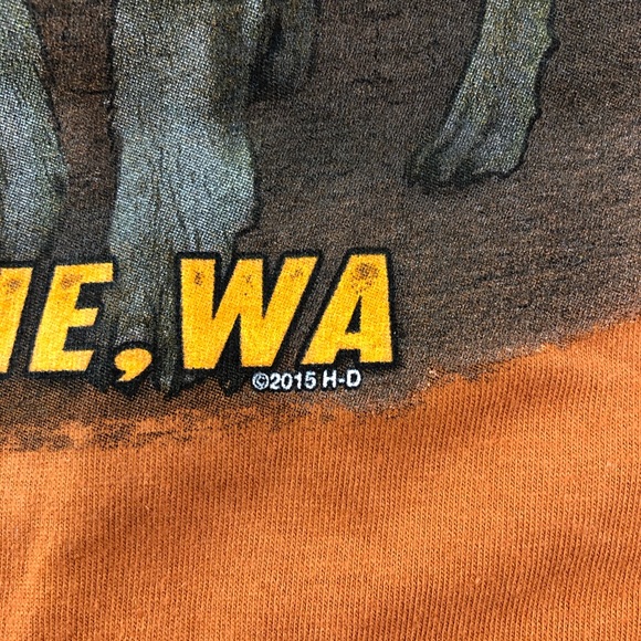 🥂Sold🥂Harley Davidson WA Lone Wolf T Shirt Short - Picture 8 of 8